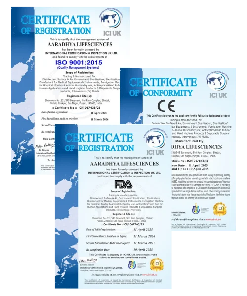 Aaradhya Life Sciences certified pharmaceutical company disinfectants and hygiene solutions