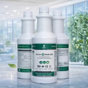 EnviroShade-256, high-level surface disinfectant, Hospital disinfectant solution for infection control, Aaradhya Life Sciences healthcare disinfectant product, Surface disinfectant for hospitals and laboratories, Broad-spectrum disinfectant for ICU and OT areas, Medical surface disinfectant for healthcare facilities