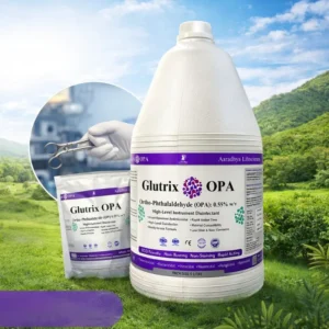 GlutraSept OPA, high-level instrument disinfectant, OPA based disinfectant for endoscope cleaning, Aaradhya Life Sciences OPA disinfectant solution, High-level disinfectant for reusable medical devices, Endoscope disinfectant solution for hospitals, Instrument disinfectant for CSSD departments